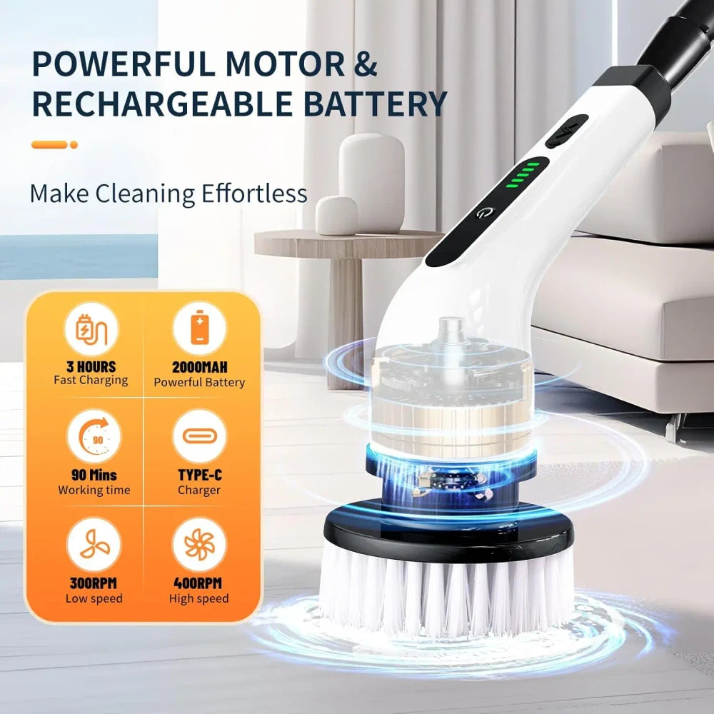 Rotating Electric Scrubber 9 Brush Heads